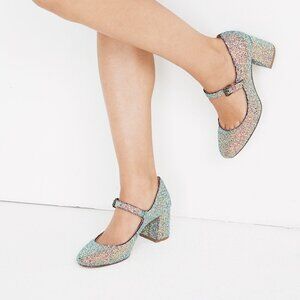 Madewell The Zelda Mary-Jane Glitter Pump Size 8